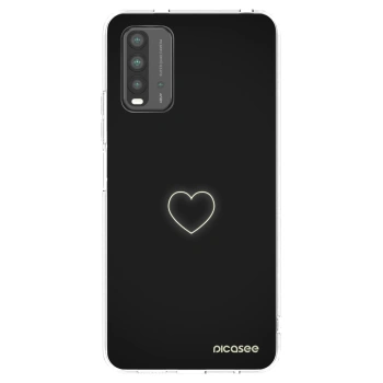 Picasee silikonowe czarne etui na Xiaomi Redmi 9T - Heart