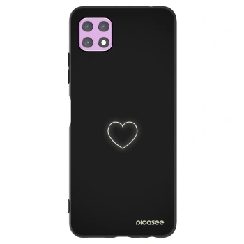 Picasee silikonowe czarne etui na Samsung Galaxy A22 A226B 5G - Heart