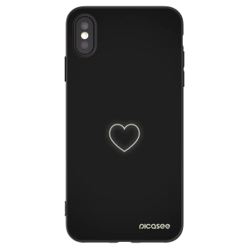 Picasee silikonowe czarne etui na Apple iPhone XS Max - Heart