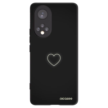 Picasee silikonowe czarne etui na Huawei Nova 9 - Heart