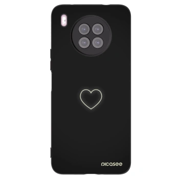 Picasee silikonowe czarne etui na Huawei Nova 8i - Heart