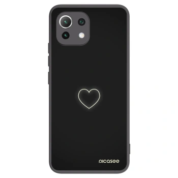 Picasee silikonowe czarne etui na Xiaomi 11 Lite 5G NE - Heart