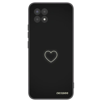 Picasee silikonowe czarne etui na Realme 8i - Heart