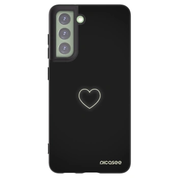 Picasee silikonowe czarne etui na Samsung Galaxy S21 FE 5G - Heart