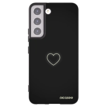 Picasee silikonowe czarne etui na Samsung Galaxy S22 5G - Heart
