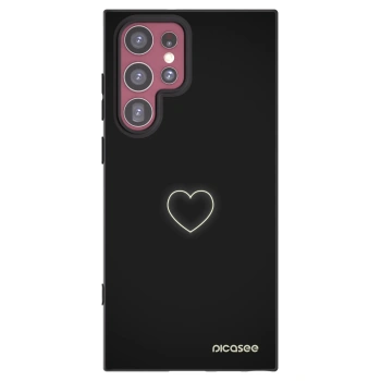 Picasee silikonowe czarne etui na Samsung Galaxy S22 Ultra 5G - Heart