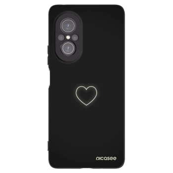 Picasee silikonowe czarne etui na Huawei Nova 9 SE - Heart