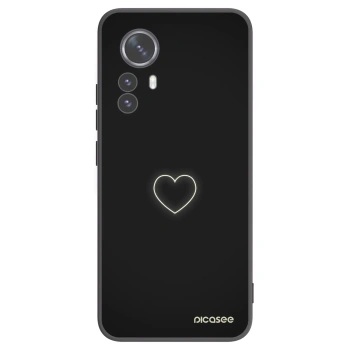 Picasee silikonowe czarne etui na Xiaomi 12 Pro - Heart