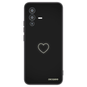 Picasee silikonowe czarne etui na Vivo V23 5G - Heart