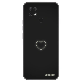 Picasee silikonowe czarne etui na Xiaomi Redmi 10C - Heart