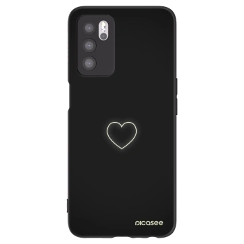 Picasee silikonowe czarne etui na OPPO A16s - Heart