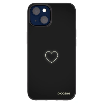 Picasee silikonowe czarne etui na Apple iPhone 14 - Heart