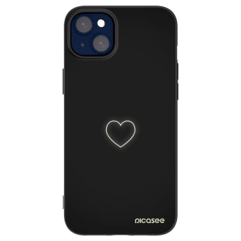 Picasee silikonowe czarne etui na Apple iPhone 14 Plus - Heart