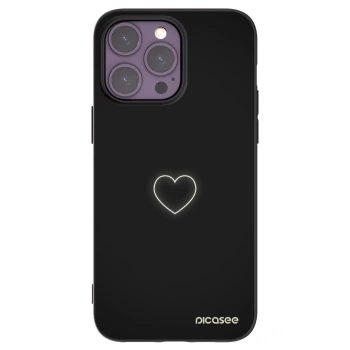 Picasee silikonowe czarne etui na Apple iPhone 14 Pro Max - Heart