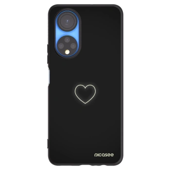 Picasee silikonowe czarne etui na Honor X7 - Heart