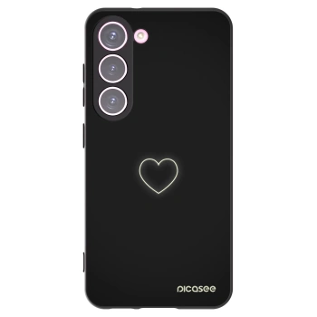 Picasee silikonowe czarne etui na Samsung Galaxy S23 5G - Heart