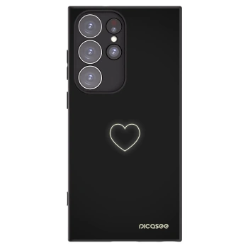 Picasee silikonowe czarne etui na Samsung Galaxy S23 Ultra 5G - Heart