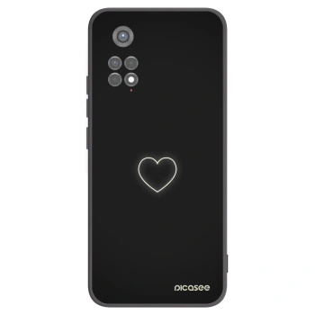 Picasee silikonowe czarne etui na Xiaomi Redmi Note 11S 5G - Heart