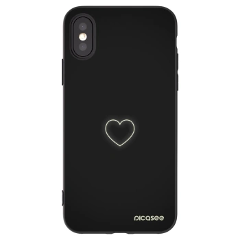 Picasee silikonowe czarne etui na Apple iPhone X/XS - Heart