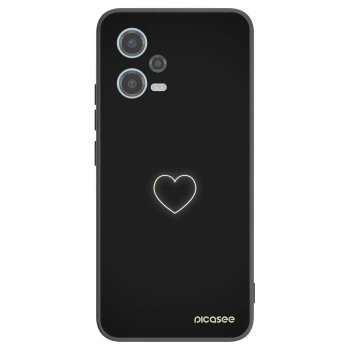 Picasee silikonowe czarne etui na Xiaomi Redmi Note 12 5G - Heart