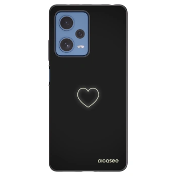 Picasee silikonowe czarne etui na Xiaomi Redmi Note 12 Pro 5G - Heart