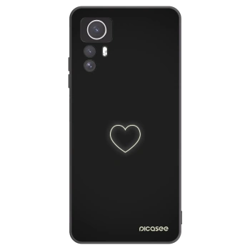 Picasee silikonowe czarne etui na Xiaomi Redmi Note 12S - Heart
