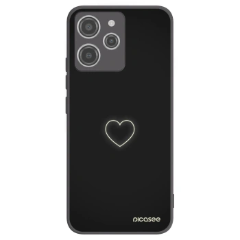Picasee silikonowe czarne etui na Xiaomi Redmi 12 4G - Heart