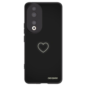 Picasee silikonowe czarne etui na Honor 90 5G - Heart