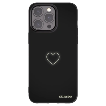 Picasee silikonowe czarne etui na Apple iPhone 15 Pro Max - Heart
