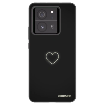 Picasee silikonowe czarne etui na Xiaomi 13T Pro - Heart