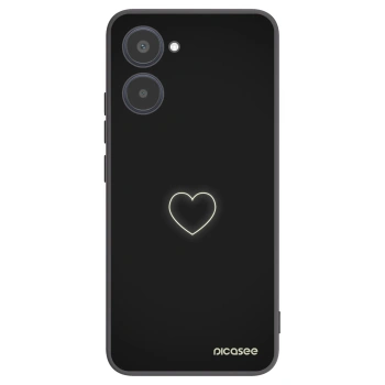 Picasee silikonowe czarne etui na Realme 10 4G - Heart