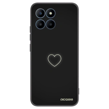 Picasee silikonowe czarne etui na Honor 70 Lite - Heart