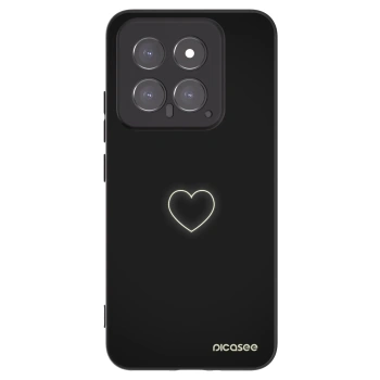 Picasee silikonowe czarne etui na Xiaomi 14 - Heart