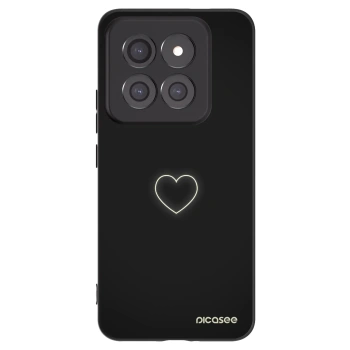 Picasee silikonowe czarne etui na Xiaomi 14 Pro - Heart