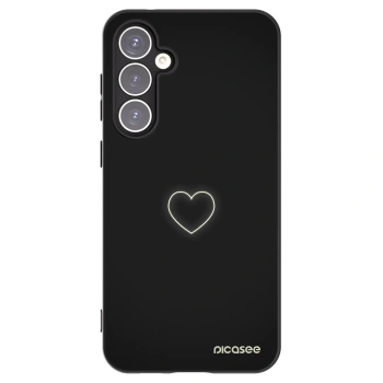 Picasee silikonowe czarne etui na Samsung Galaxy S23 FE S711B - Heart