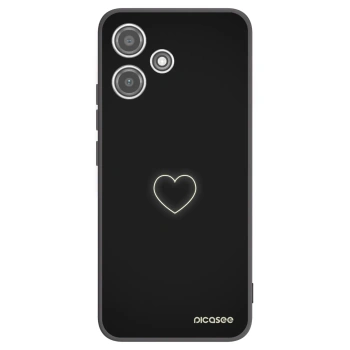 Picasee silikonowe czarne etui na Xiaomi Redmi 12 5G - Heart
