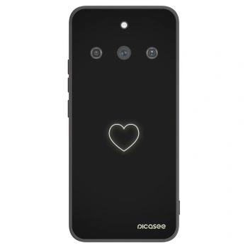 Picasee silikonowe czarne etui na Realme 11 Pro+ - Heart