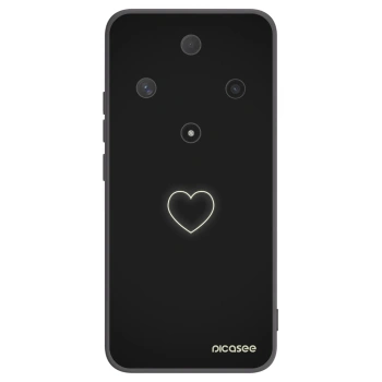 Picasee silikonowe czarne etui na Honor Magic6 Lite 5G - Heart