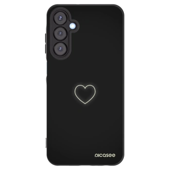 Picasee silikonowe czarne etui na Samsung Galaxy A25 A256B 5G - Heart