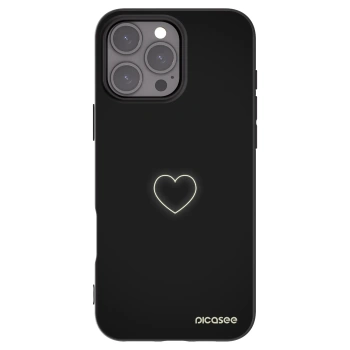 Picasee silikonowe czarne etui na Apple iPhone 16 Pro Max - Heart