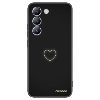 Picasee silikonowe czarne etui na Vivo V40 SE 5G - Heart