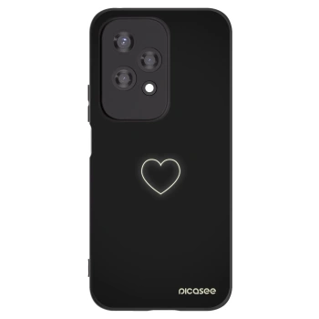 Picasee silikonowe czarne etui na Honor 200 Lite - Heart