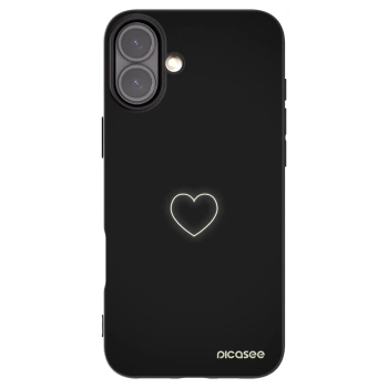 Picasee silikonowe czarne etui na Apple iPhone 16 Plus - Heart