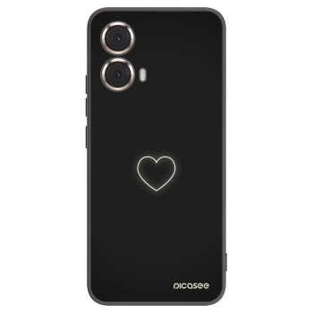 Picasee silikonowe czarne etui na Motorola Moto G85 - Heart