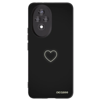 Picasee silikonowe czarne etui na Honor 200 Pro 5G - Heart