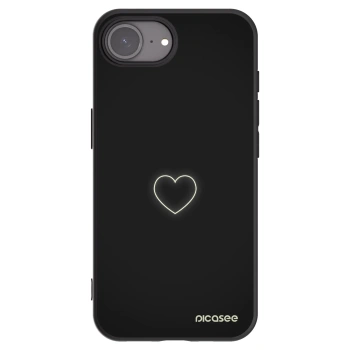 Picasee silikonowe czarne etui na Apple iPhone 16e - Heart