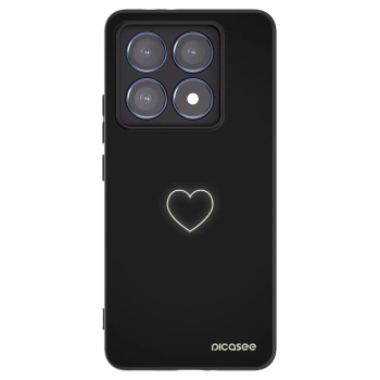 Picasee silikonowe czarne etui na Xiaomi 14T Pro - Heart