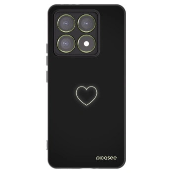 Picasee silikonowe czarne etui na Xiaomi 14T - Heart