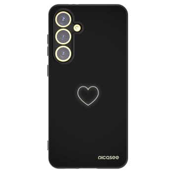 Picasee silikonowe czarne etui na Samsung Galaxy S24 FE S721B - Heart