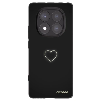 Picasee silikonowe czarne etui na Xiaomi Redmi Note 14 Pro+ 5G - Heart